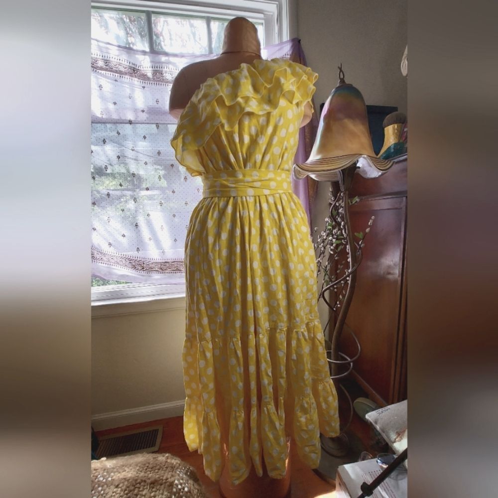 Lisa Marie Fernandez for Target Polka Dot Off Shoulder Dress Size XS - Picture 3 of 7